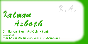 kalman asboth business card